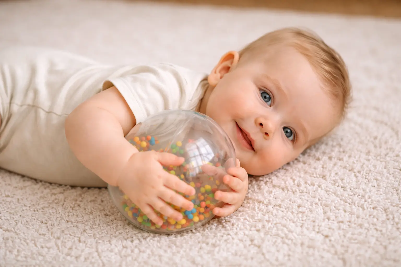 Mama mit Baby in liebevoller, ruhiger Kursatmosphäre