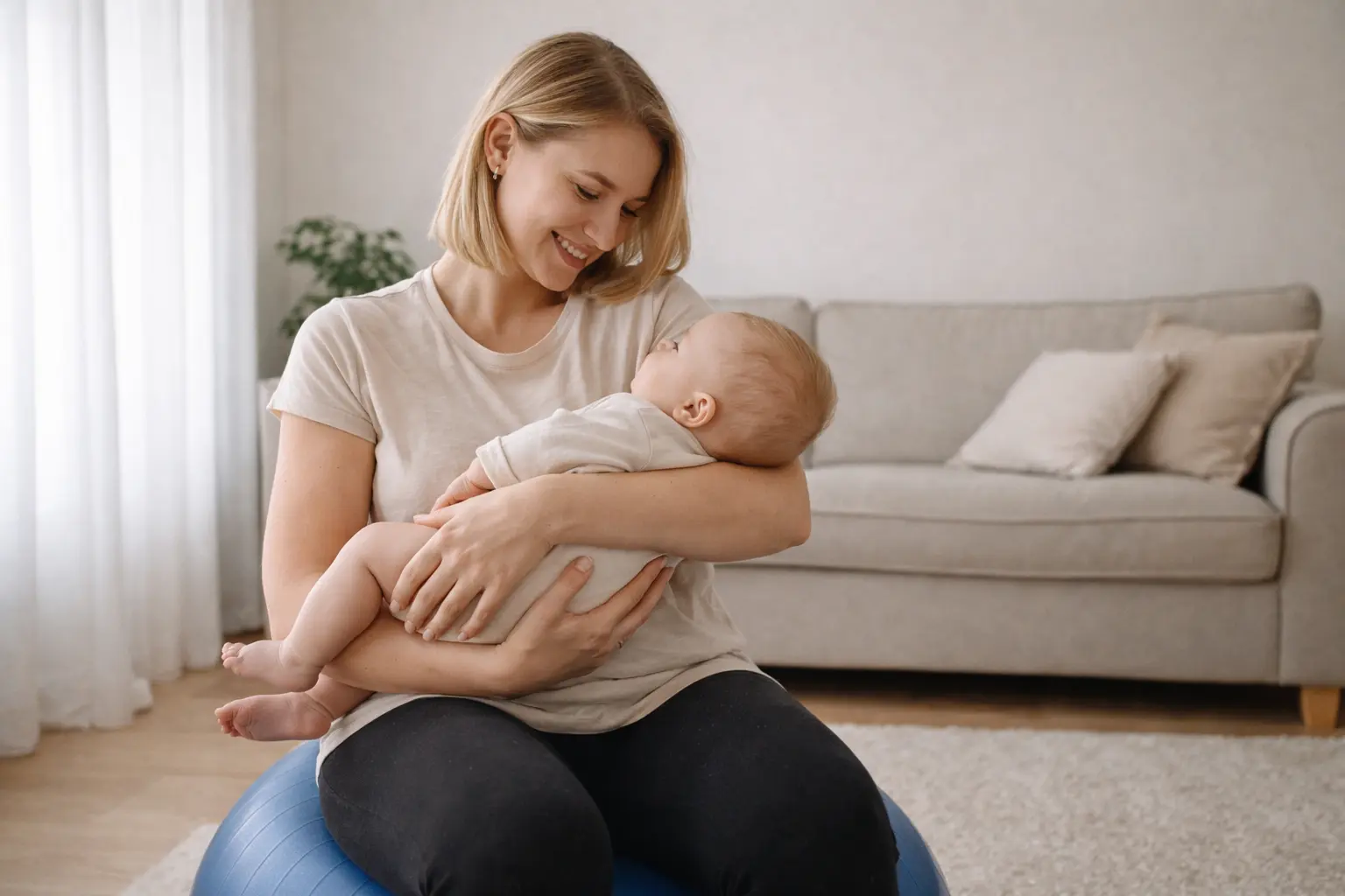 Schwangere Frau bei einem Geburtsvorbereitungskurs
